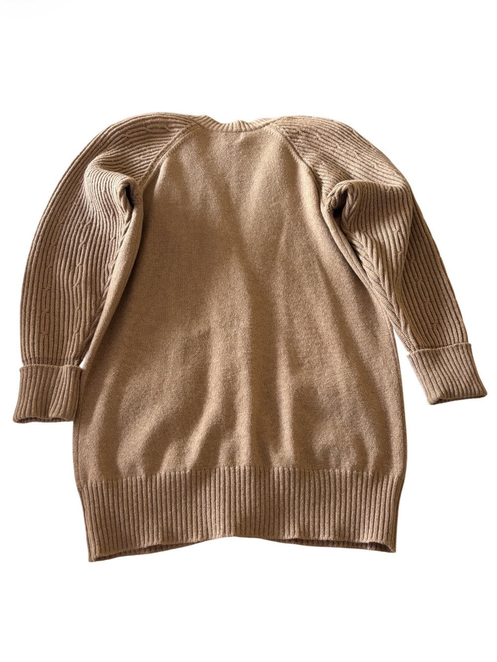 CHANEL 80s Vintage Camel Hair Cardigan | Made in Scotland | Gold Button | Size M - Picture 12 of 16